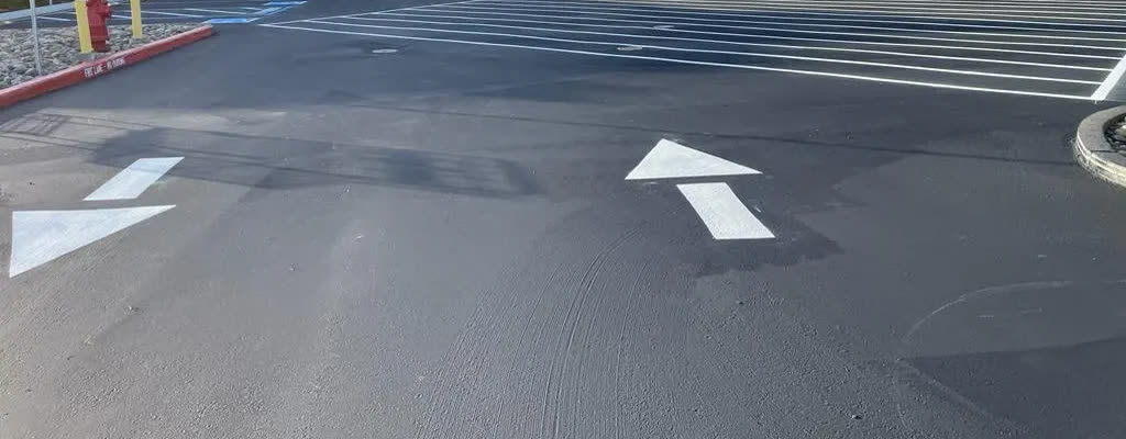 Fresh directional arrows and stall striping